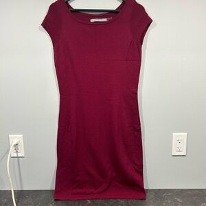 Marc New‎ York Burgundy Dress Small Stretchy Cap sleeve Bodycon Casual